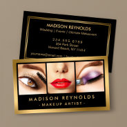 Gold Fashion Makeup Artist Photo Showcase Business Card at Zazzle