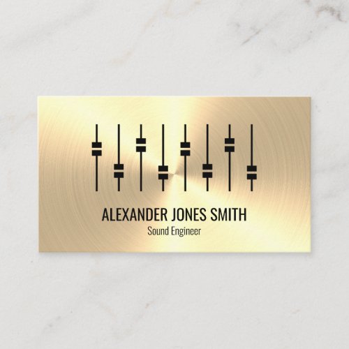 Gold Faux Audio Engineer Business Card