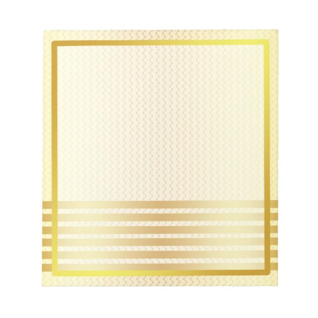 Gold Faux Boarder Striped Photo frame Autograph Notepad (Front)