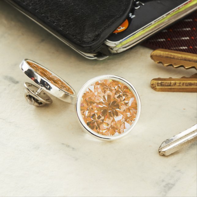 Gold Faux Diamonds Glitter Lapel Pin (In Situ)