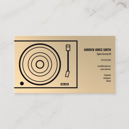 Gold Faux DJ Business Card