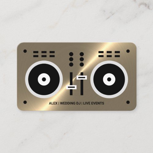 Gold Faux DJ Controller Business Card