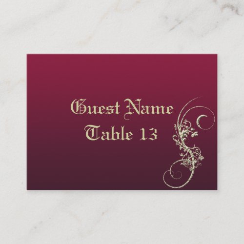Gold Faux Embossed Wedding Table Number Card