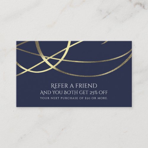 Gold Faux Foil Any Color Elegant Refer a Friend Referral Card