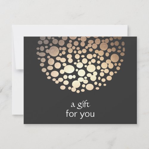 Gold Faux Foil Circles Salon Gift Certificate Personalized Invite