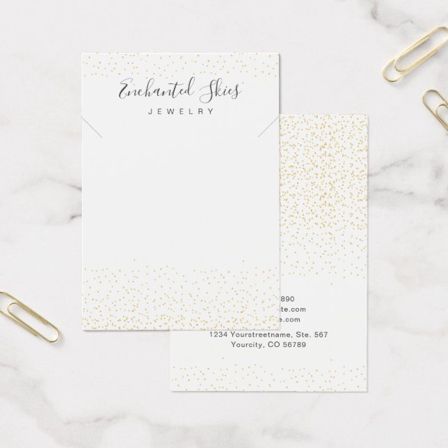 Gold Faux Foil Dot Necklace Jewelry Display Card (Office)