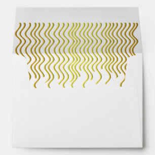 Gold Faux Foil glitter Curves for Wedding Envelope