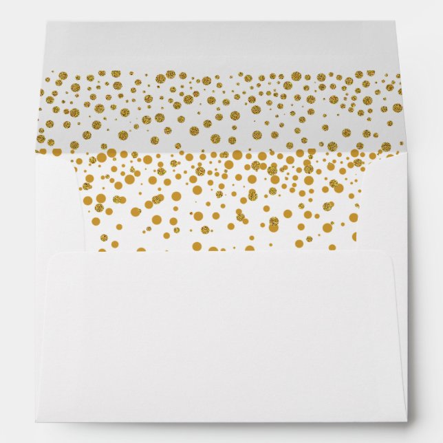 Gold Faux Foil glitter  for Wedding Envelope (Back (Bottom))