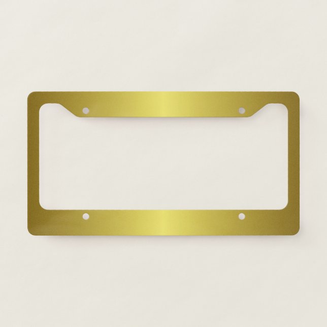 Gold Faux Foil Gradient or Ombre License Plate Frame (Front)