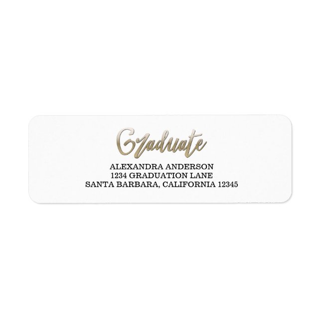 Gold Faux Foil Graduation Address Labels (Front)