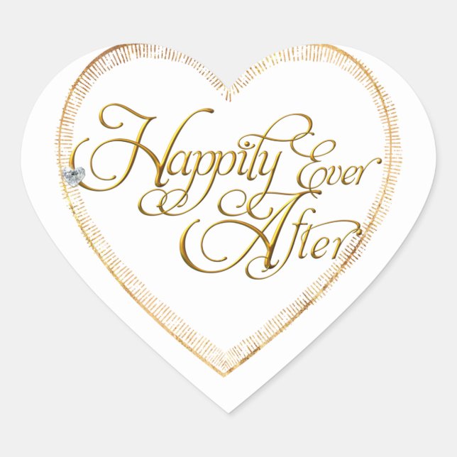 GOLD Faux Foil Heart Stickers  (Front)