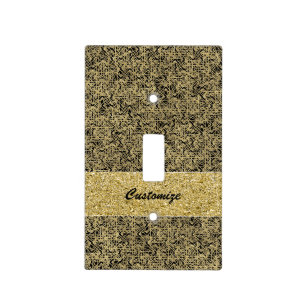 Gold Faux Foil Modern Design Elegant Glamour Light Switch Cover