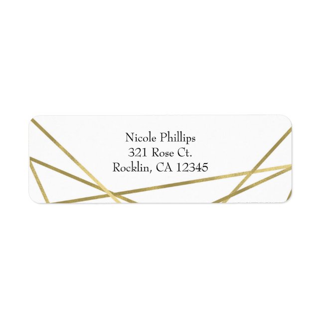 Gold Faux Foil Modern Geometric Glam Invitation Label (Front)