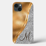 Gold Faux Foil, Name And Monogram Case-mate Iphone Iphone 13 Case at Zazzle