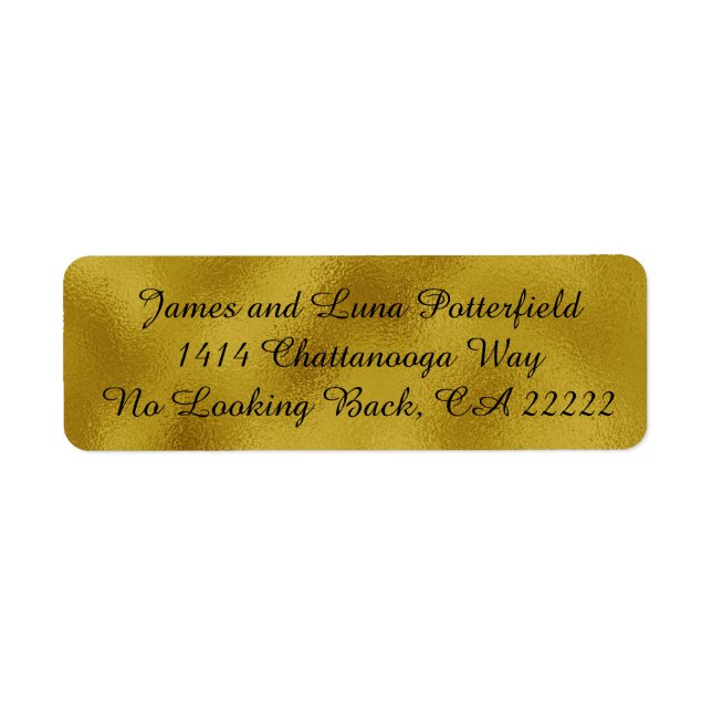 Gold faux foil Return Address Labels (Front)