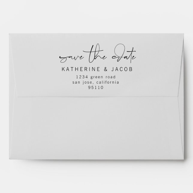gold faux foil tropical save the date envelope (Back (Top Flap))
