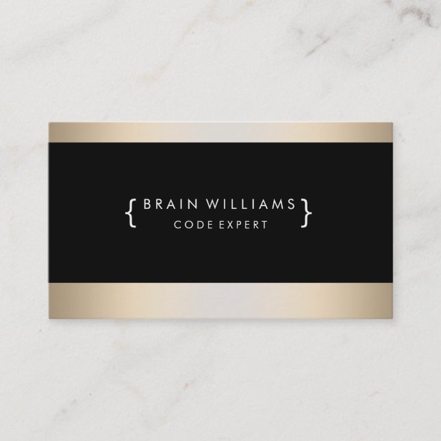 Gold Faux Foil Web Computer Professional Elegant Business Card (Front)
