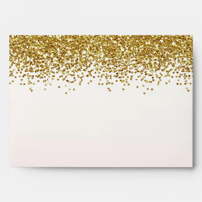 Gold Faux Glitter Blush Pink Ombre Envelope Zazzle 9405