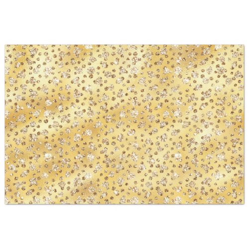 Gold Faux Glitter Cheetah Spots Tissue Paper