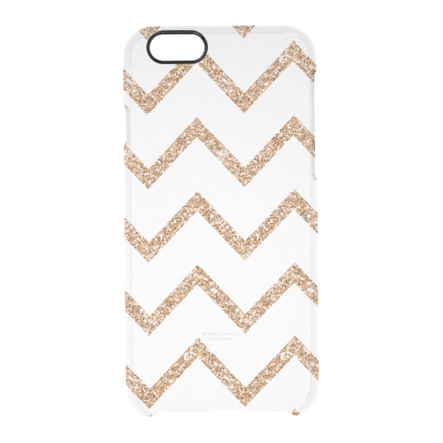 Gold Faux Glitter Chevron iphone6 Clear Case (Back)
