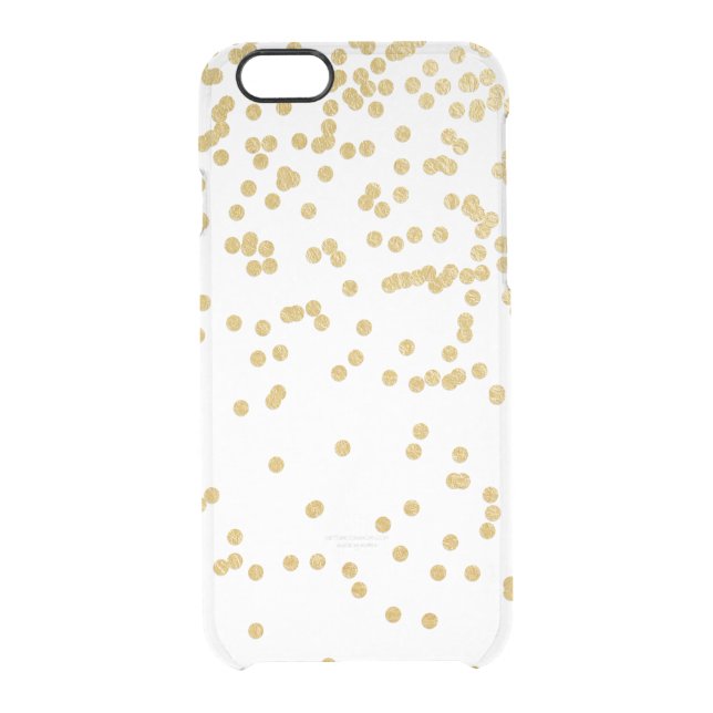 Gold Faux Glitter Confetti iphone6 Clear Case (Back)
