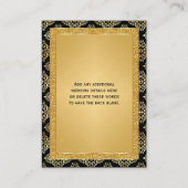 Gold FAUX Glitter Damask, Scroll Enclosure Card (Back)