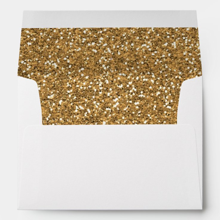 Gold Faux Glitter Envelope | Zazzle