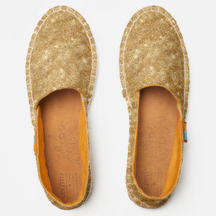 Gold Faux Glitter Espadrilles