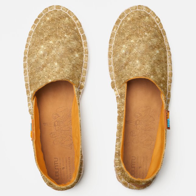 Gold Faux Glitter Espadrilles (Front)