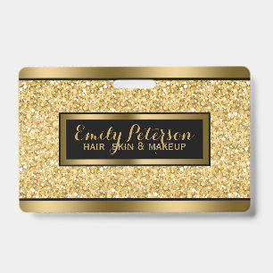 Gold Faux Glitter Gold And Black Accents Badge