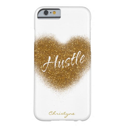 Gold Faux Glitter HUSTLE Heart Custom Phone Case