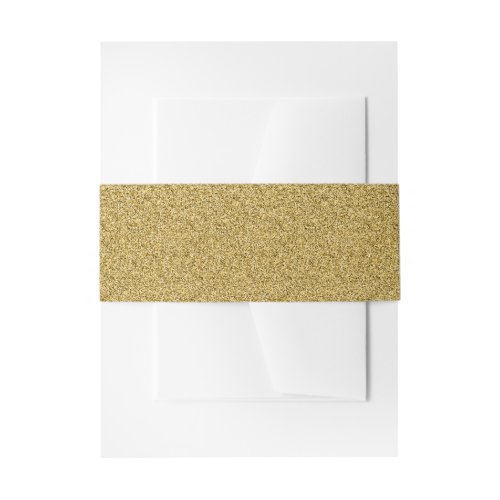 Gold Faux Glitter Invitation Belly Band