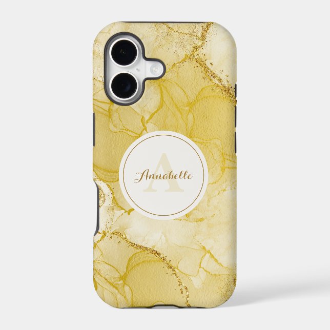 Gold Faux Glitter  Iphone Case (Back)
