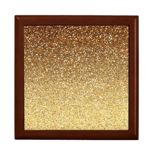 Gold Faux Glitter Ombre Gift Box