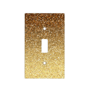 Gold Faux Glitter Ombre Light Switch Cover