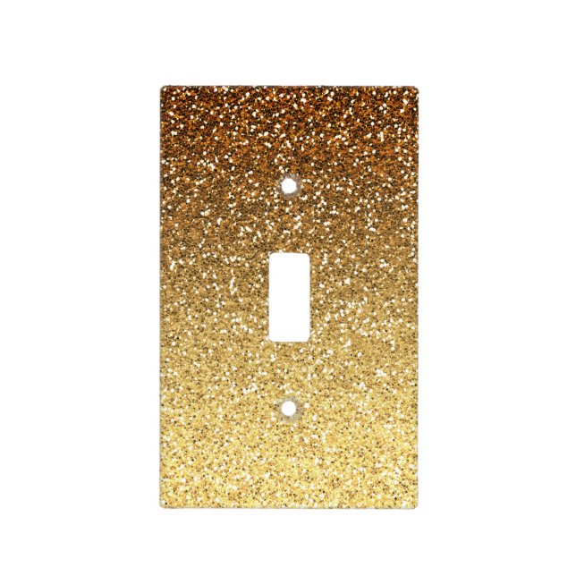 Gold Faux Glitter Ombre Light Switch Cover (Front)