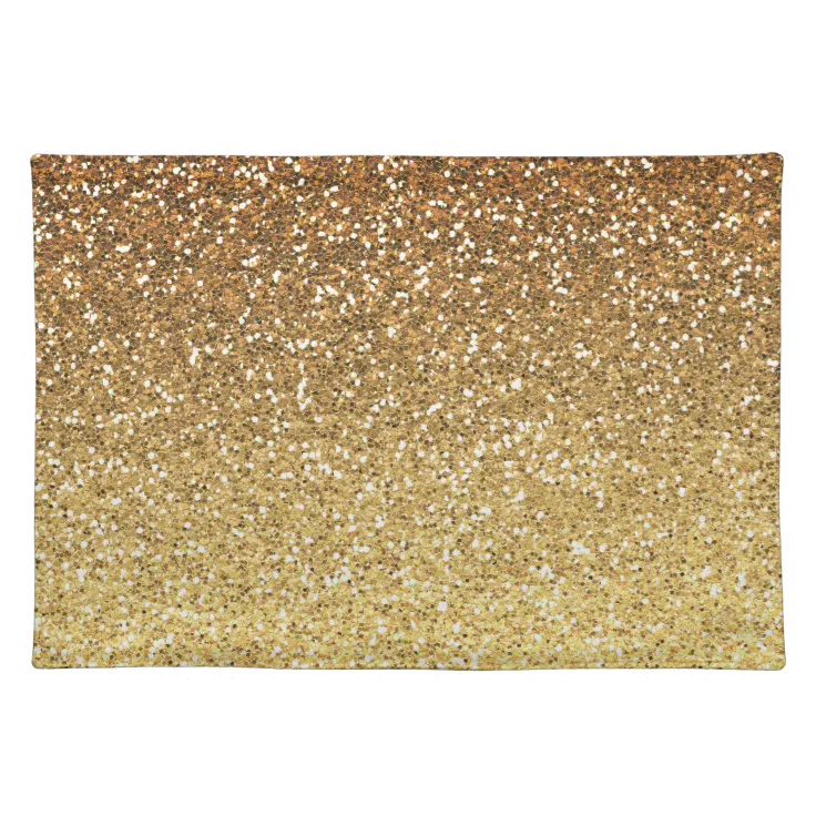 Gold Faux Glitter Ombre Placemat Zazzle