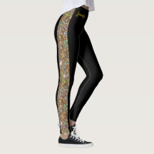 girls black glitter leggings