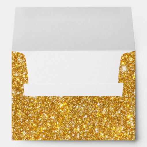 Gold Faux Glitter Shining Pattern Girly Envelope | Zazzle