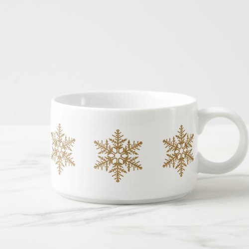 Gold Faux Glitter Snowflake Bowl