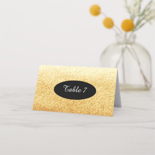 Gold Faux Glitter Table Seating Numbers Place Card