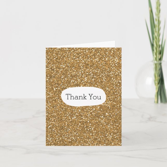 Gold faux Glitter Thank You (Front)
