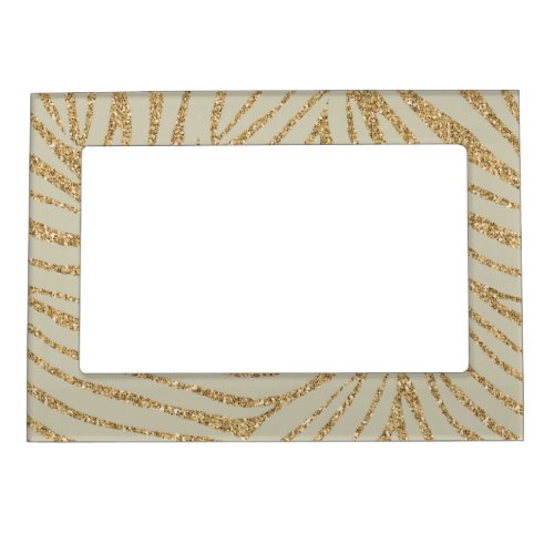 Gold Faux Glitter Zebra Print Magnetic Photo Frame