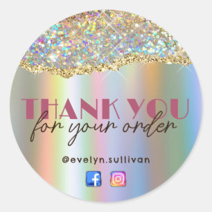 Gold Faux Iridescent Glitter Foil Sticker