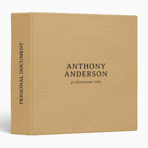 Gold Faux Leather Texture Design 3 Ring Binder