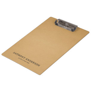 Gold Faux Leather Texture Design Clipboard