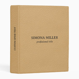 Gold Faux Leather Texture Design Mini Binder