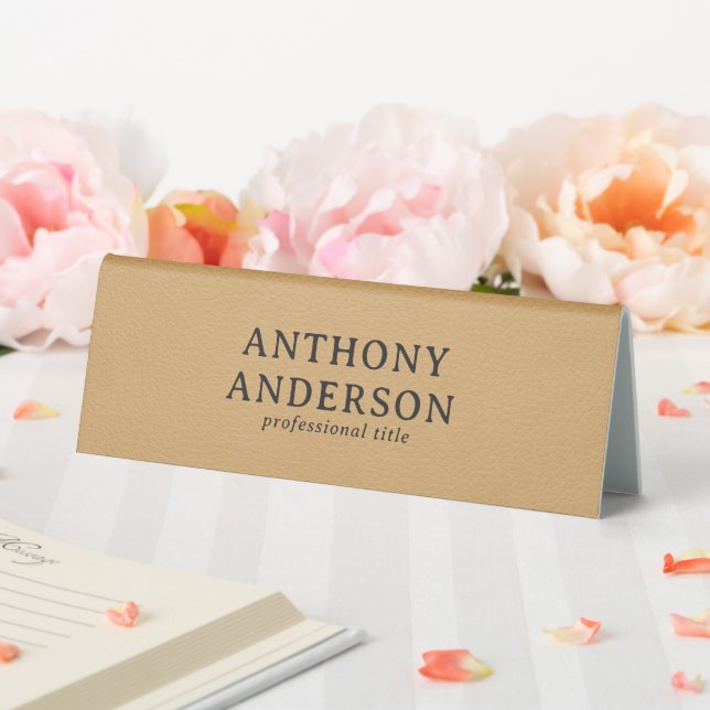 Gold Faux Leather Texture Design Table Tent (In SItu (Wedding))