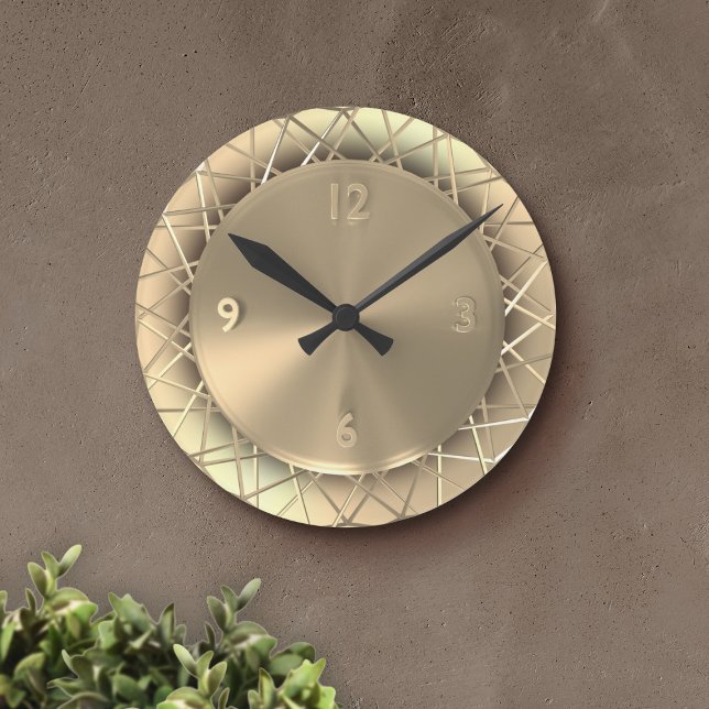 Gold Faux Metal Wire Stylish Unique Clock (A unique faux gold colored clock that will look fancy on your wall)