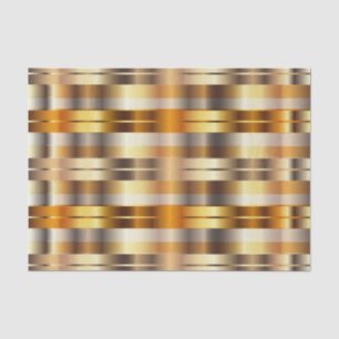 Gold Faux Metallic Diagonal Stripes Tissue Paper